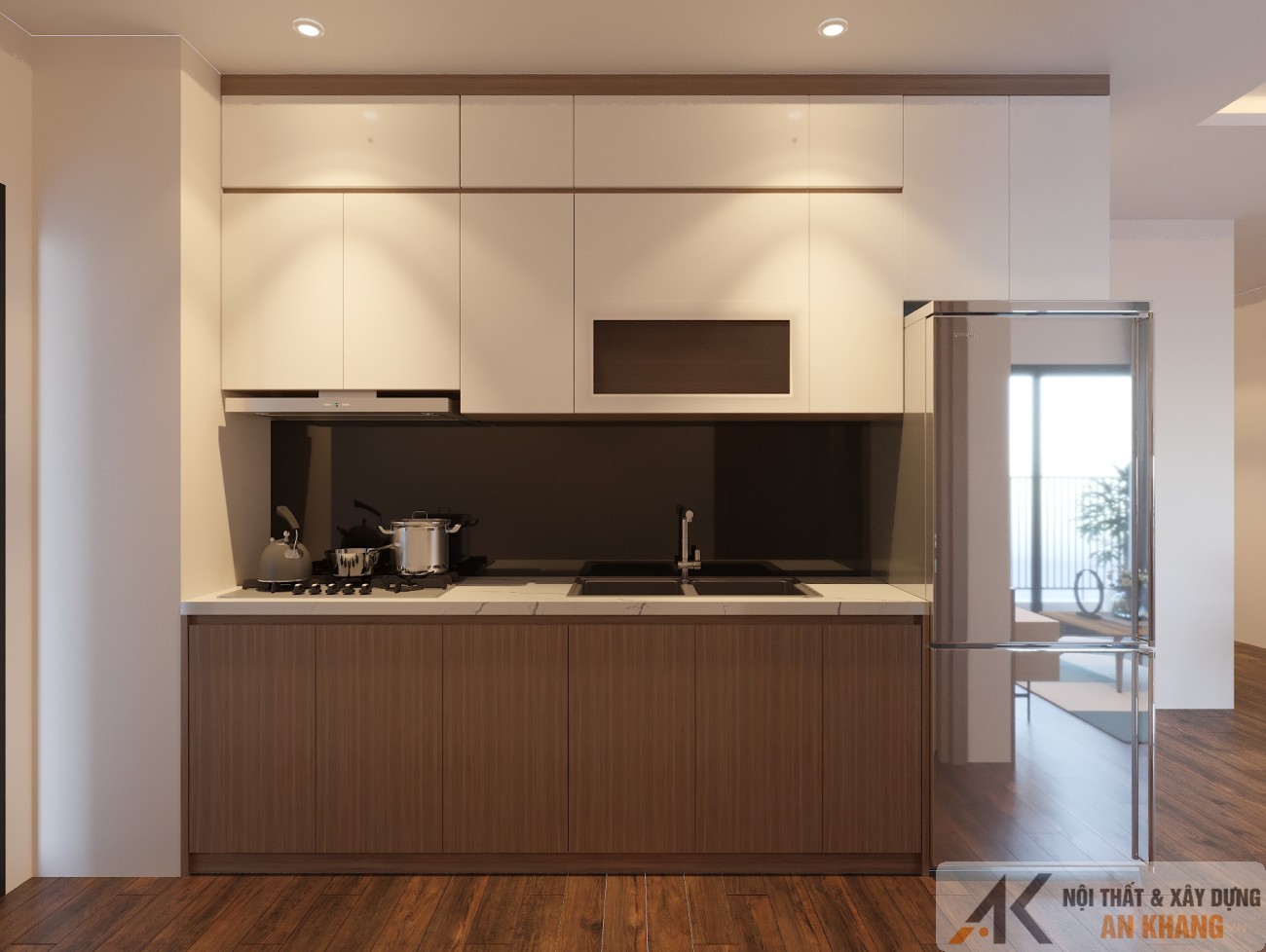 Tủ bếp gỗ MDF An Cường 