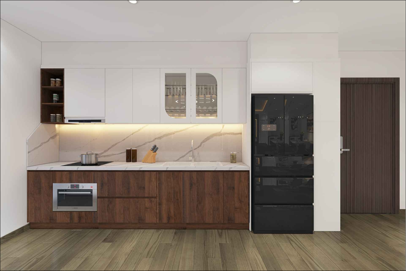 Tủ bếp gỗ công nghiệp hiện đại