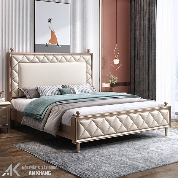 GIƯỜNG NGỦ BỌC NỆM SANG TRỌNG NHẬP KHẨU - AK855