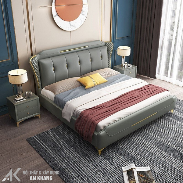 GIƯỜNG NGỦ BỌC NỆM SANG TRỌNG NHẬP KHẨU - AK913