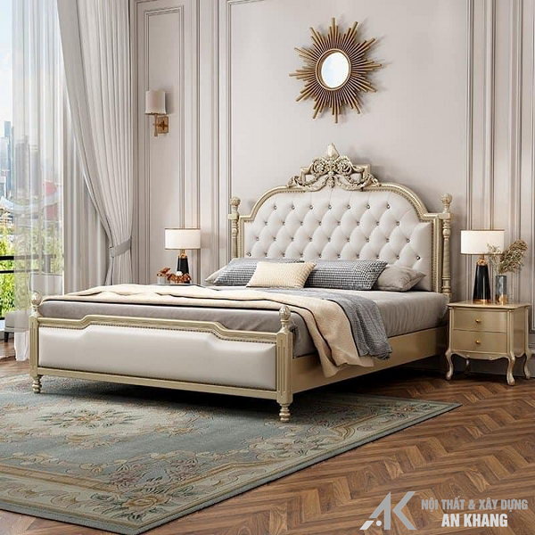 GIƯỜNG NGỦ BỌC NỆM SANG TRỌNG NHẬP KHẨU - AKF91