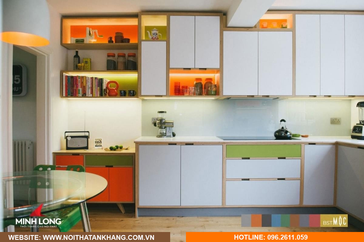 Tủ bếp gỗ công nghiệp - Mẫu 9