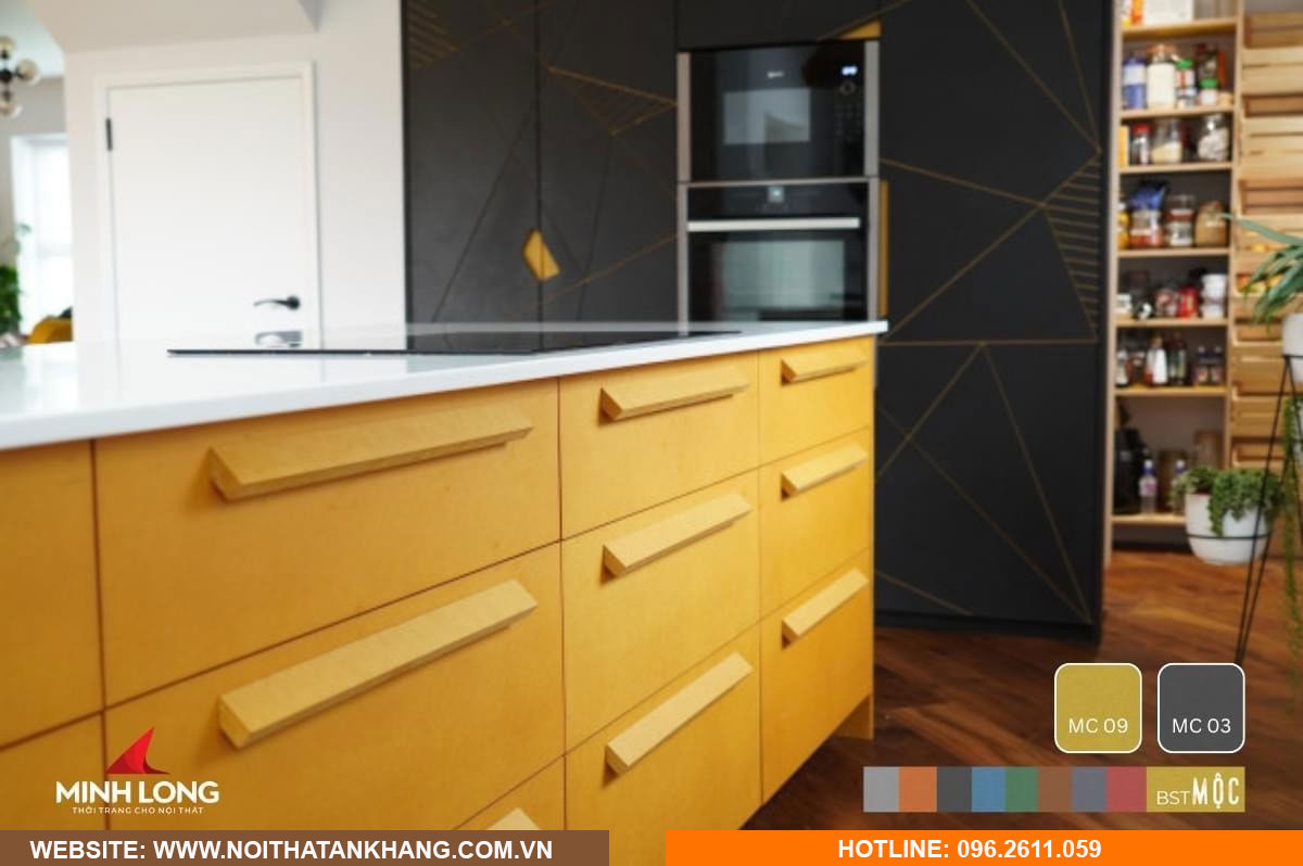 Tủ bếp gỗ công nghiệp - Mẫu 13