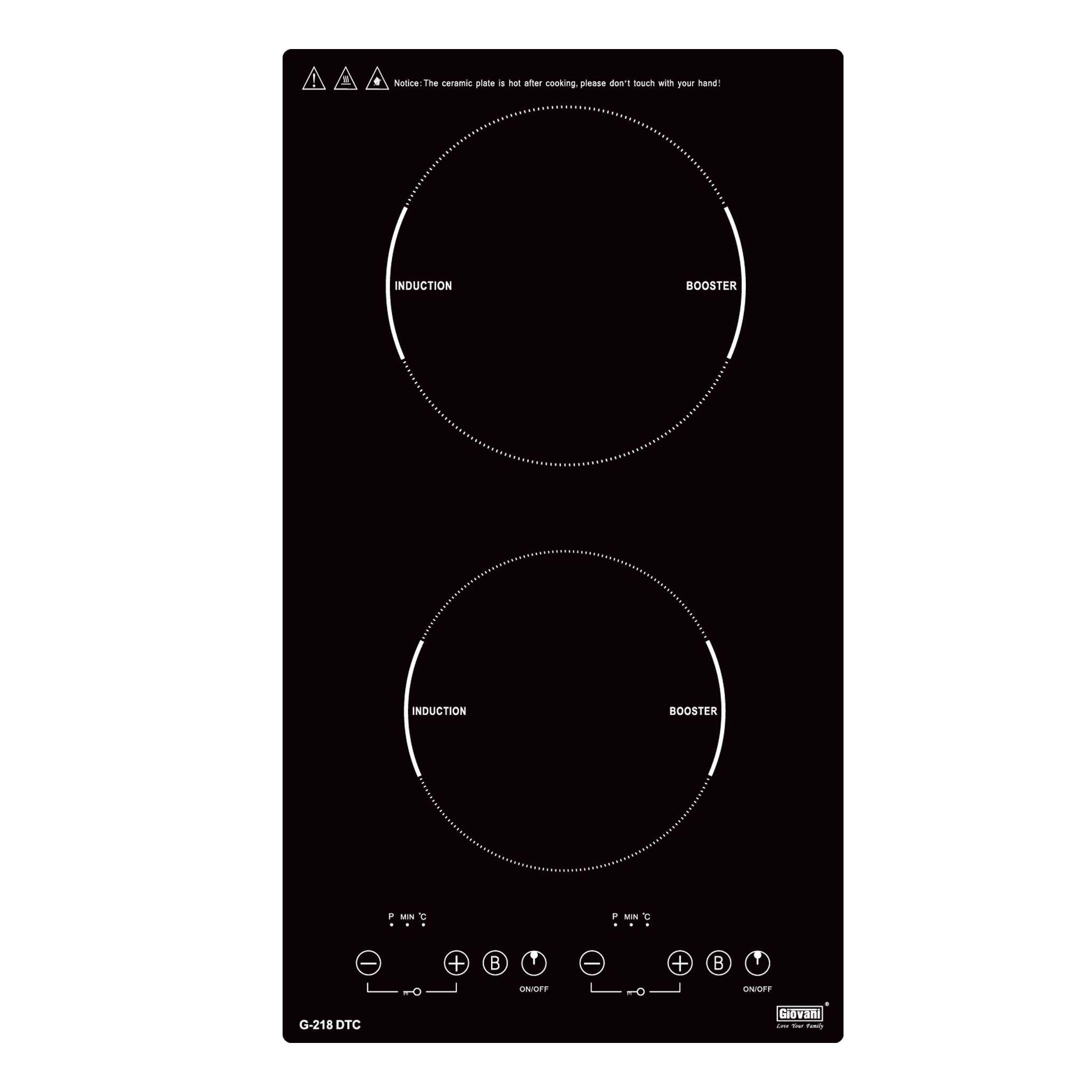 Bếp từ đôi domino Giovani G-218 DTC