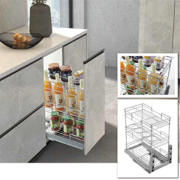 GIÁ GIA VỊ NAN TRÒN INOX 304 MỜ RAY ÂM GIẢM CHẤN BOSS BGSVIP1630