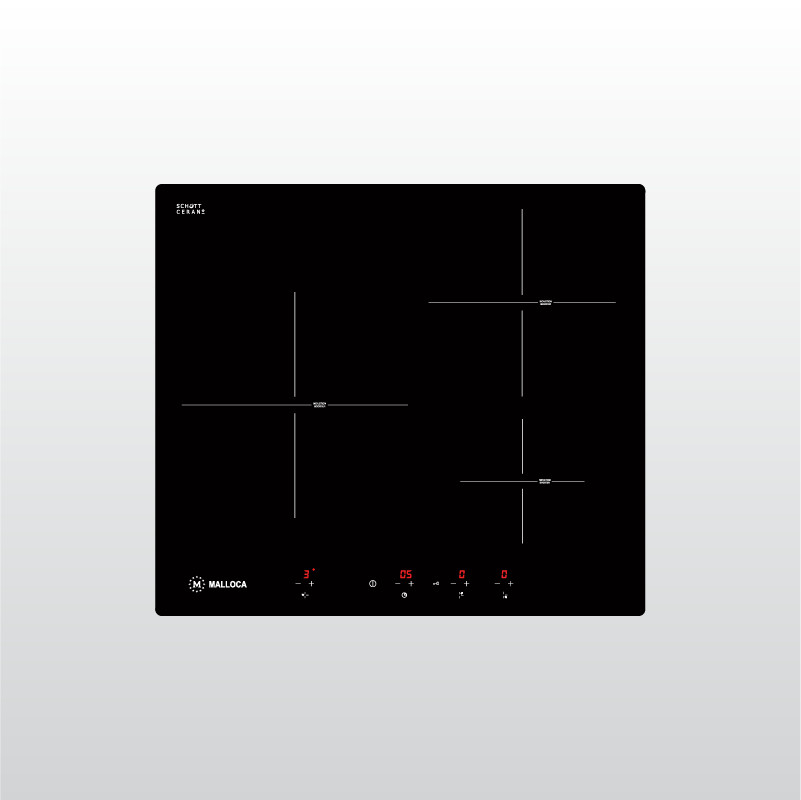 Bếp kính âm 3 từ Malloca MI 593 BN