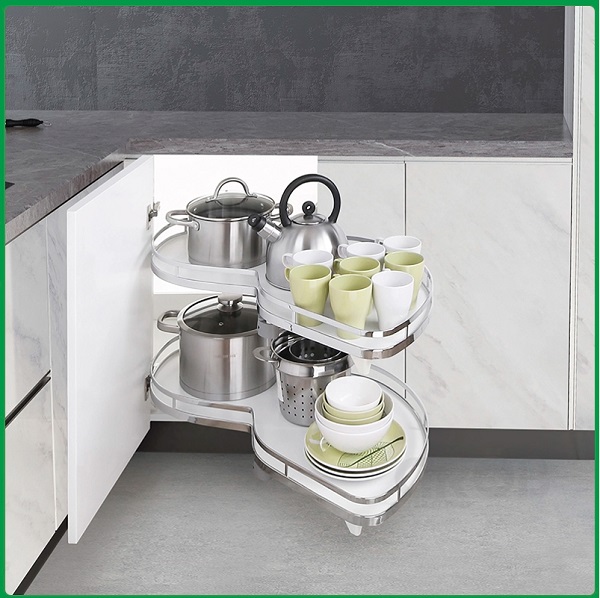 Kệ mâm xoay lá Inox SUS304 đáy Melamin Grob GX304-90R (Phải)