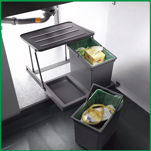 Thùng đựng rác gắn cánh 2 ngăn Grob GR-V2