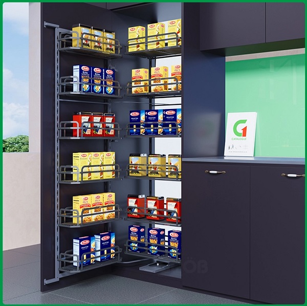 Tủ đồ khô 4 tầng nan dẹt hợp kim sơn Nano Grob GP-445