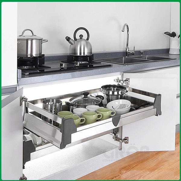 Kệ đựng xoong nồi inox hộp Grob GH-60A (lắp âm tủ) 