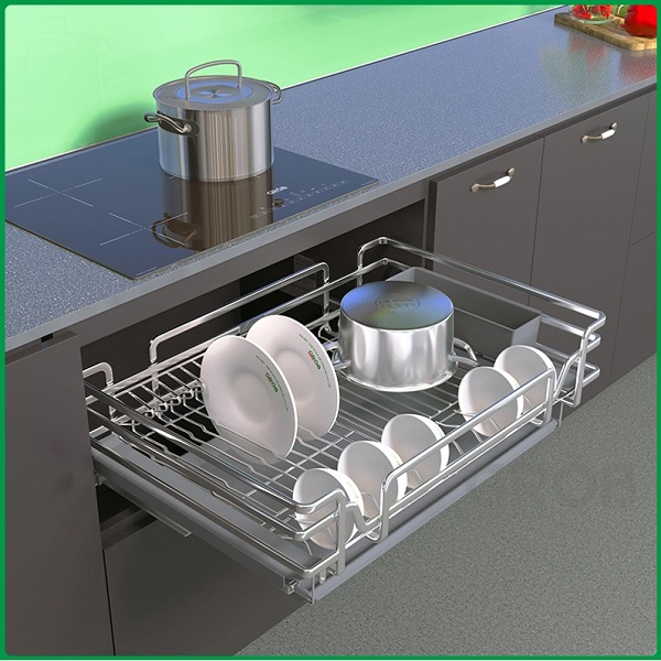 Kệ đựng bát đĩa đa năng Inox SUS304 Nan Oval Grob GO304-80