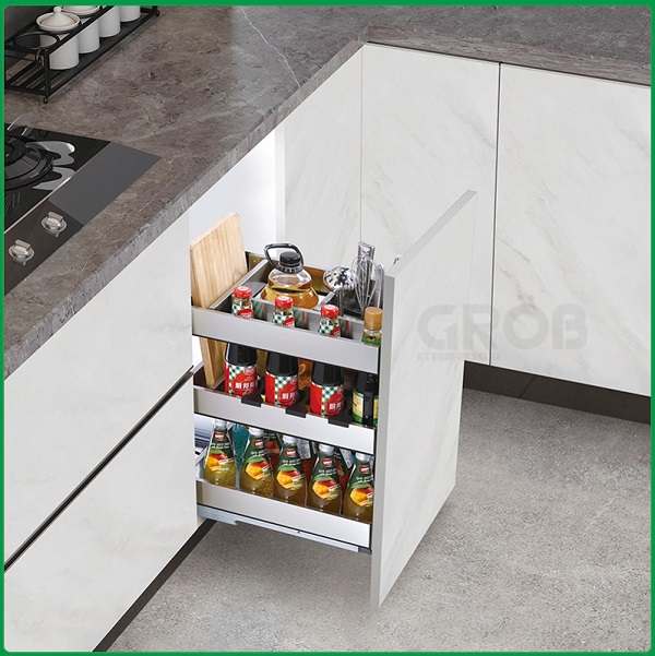 Kệ đựng dao thớt, chai lọ inox hộp Grob GH-35