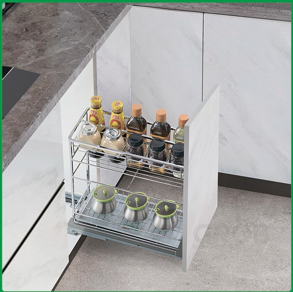 Kệ đựng gia vị, chai lọ nan vuông inox mạ crom Grob CS-30B