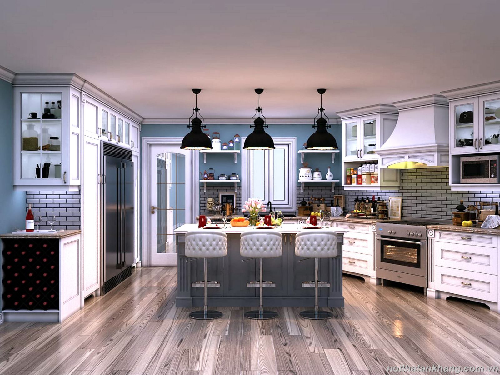 Tủ bếp gỗ công nghiệp - Mẫu 20