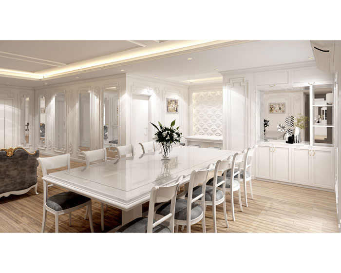 Bàn ăn gỗ công nghiệp MDF chống ẩm phun sơn 2K