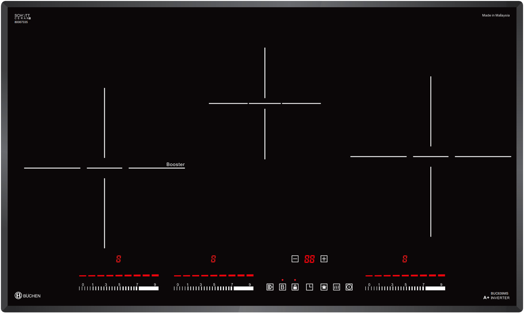 BẾP 3 TỪ DÀI BUCHEN BU639MS - MADE IN MALAYSIA