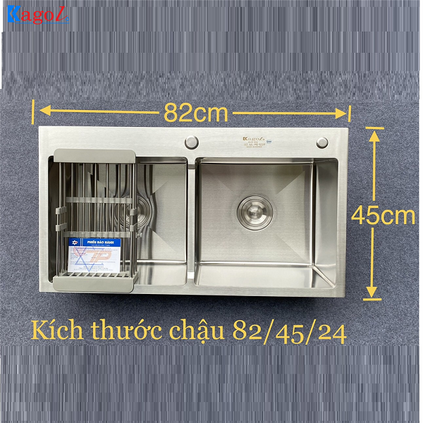Chậu rửa bát Kagol hai hố cân K8245 cân