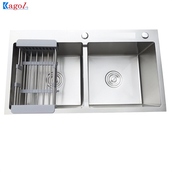 Chậu rửa bát Kagol hai hố nano bạc KNB8245 CÂN