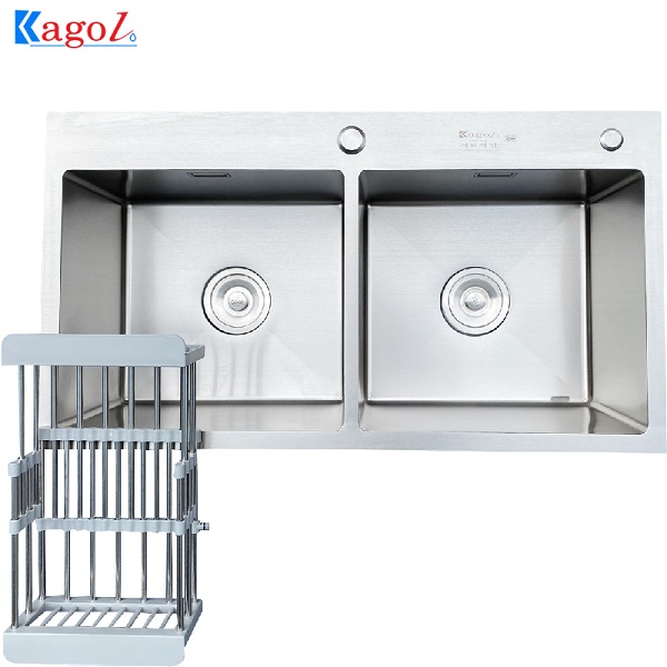 Chậu rửa bát Kagol inox 304 hai hố cân K8245 