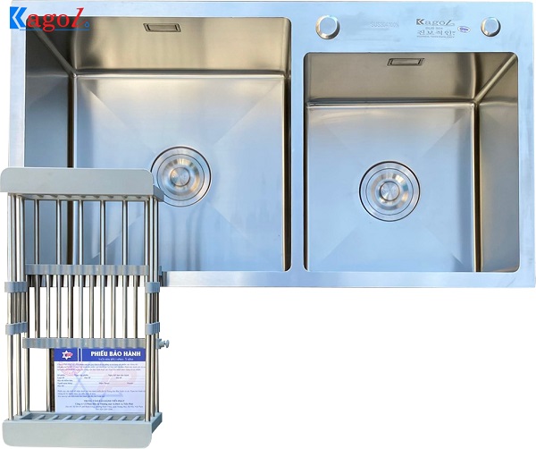 Chậu rửa bát Kagol inox 304 hai hố lệch K8245