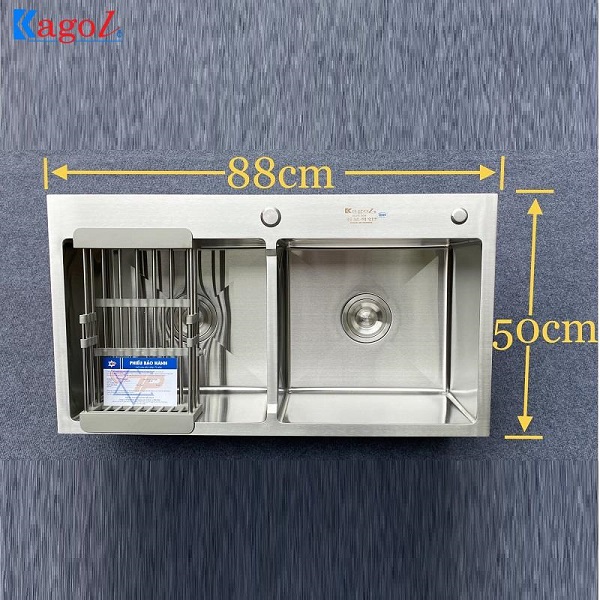 Chậu rửa bát Kagol inox hai hố cân K8850