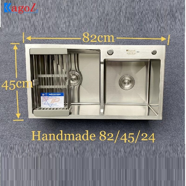 Chậu rửa bát Kagol inox hai hố lệch K8245 lệch