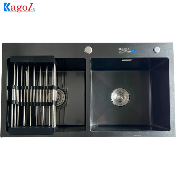 Chậu rửa bát Kagol hai hố cân inox phủ nano KND8245 CÂN