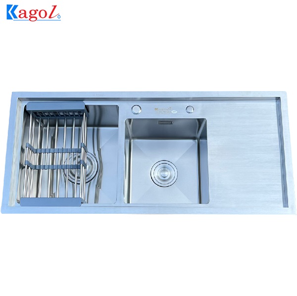 Chậu rửa bát Kagol hai hố có bàn chờ K10045 BT