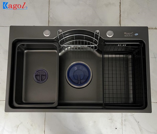 Chậu rửa bát Kagol inox phủ nano đen KND7848 304