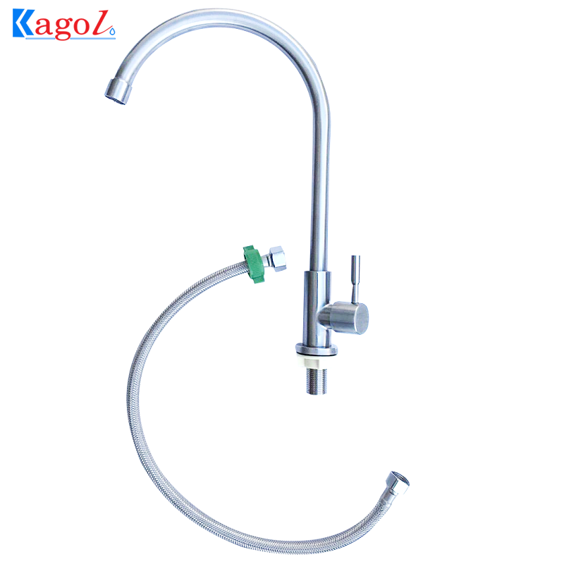 Vòi rửa bát 1 đường nước thân cứng - cong Kagol K15