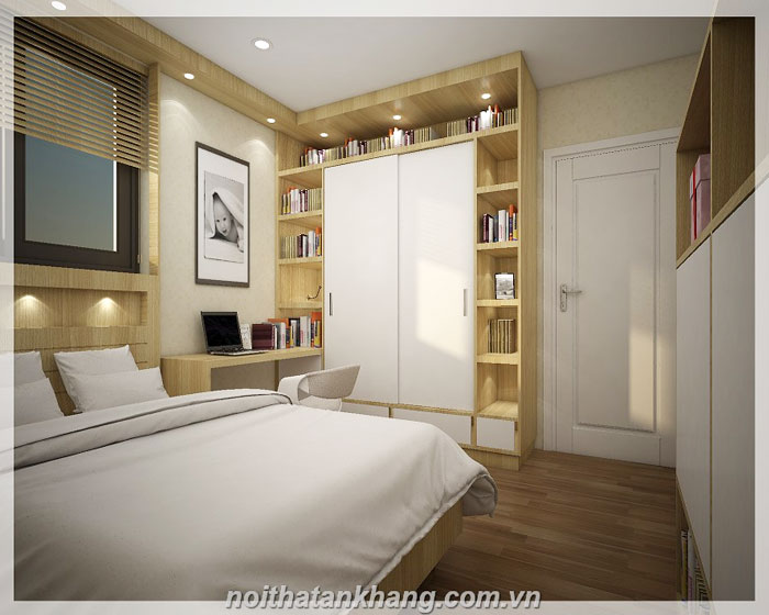Tủ quần áo kết hợp trang trí gỗ MFC An Cường