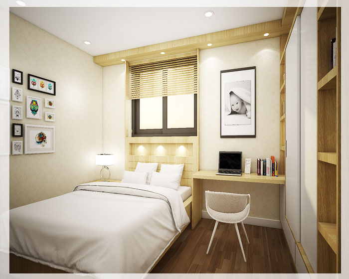 Giường ngủ và bàn học bé trai gỗ công nghiệp MDF lõi xanh An Cường