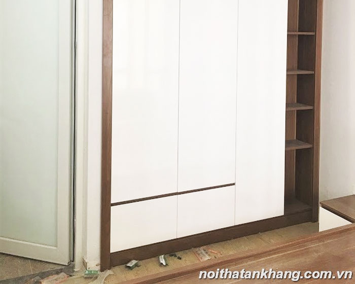 Tủ quần áo âm tường gỗ MDF lõi xanh chống ẩm phủ Melamine