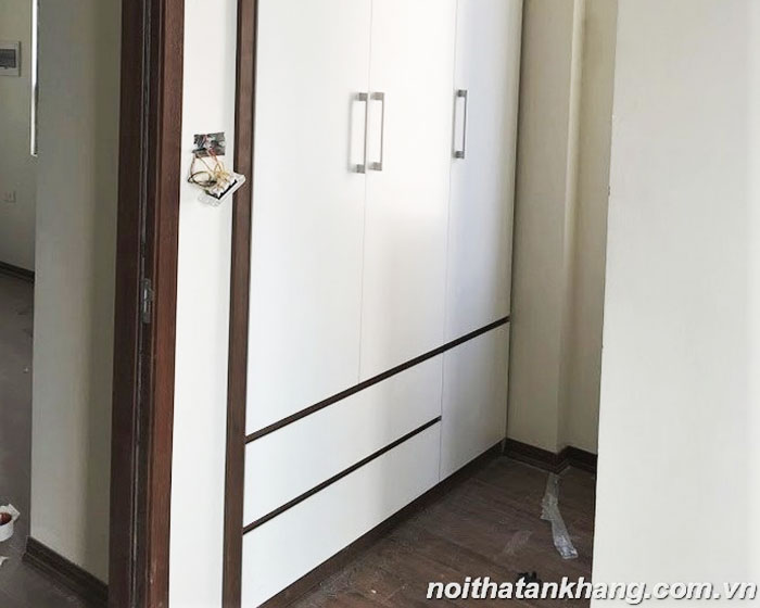 Tủ quần áo âm tường gỗ MDF lõi xanh phủ Melamine