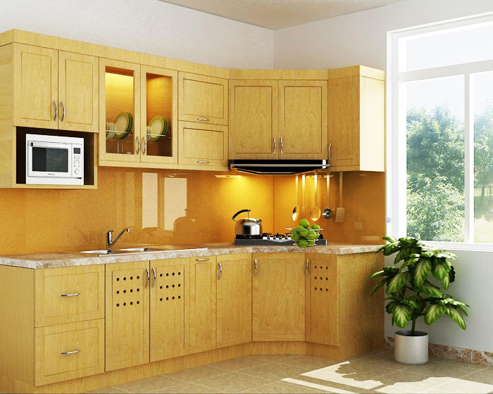 Tủ bếp gỗ Sồi Nga