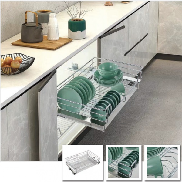 GIÁ XOONG NỒI NAN TRÒN KẾT HỢP BÁT ĐĨA DỰ TRỮ INOX 304 MỜ RAY ÂM GIẢM CHẤN BOSS BTSVIP149