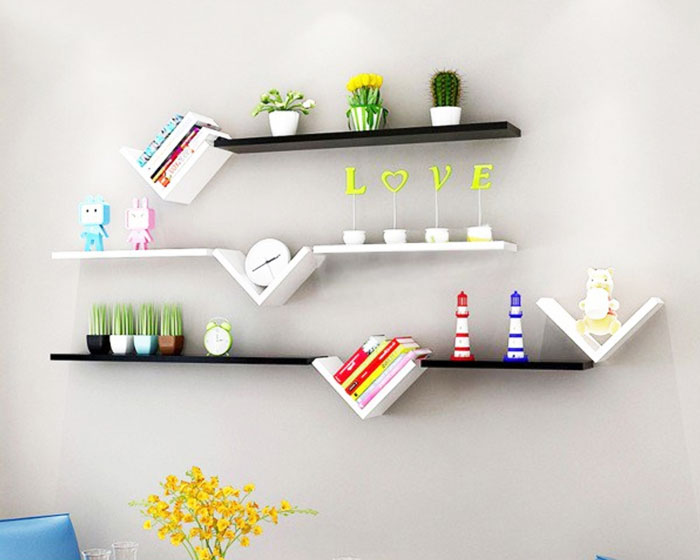 Kệ sách trang trí chữ V 