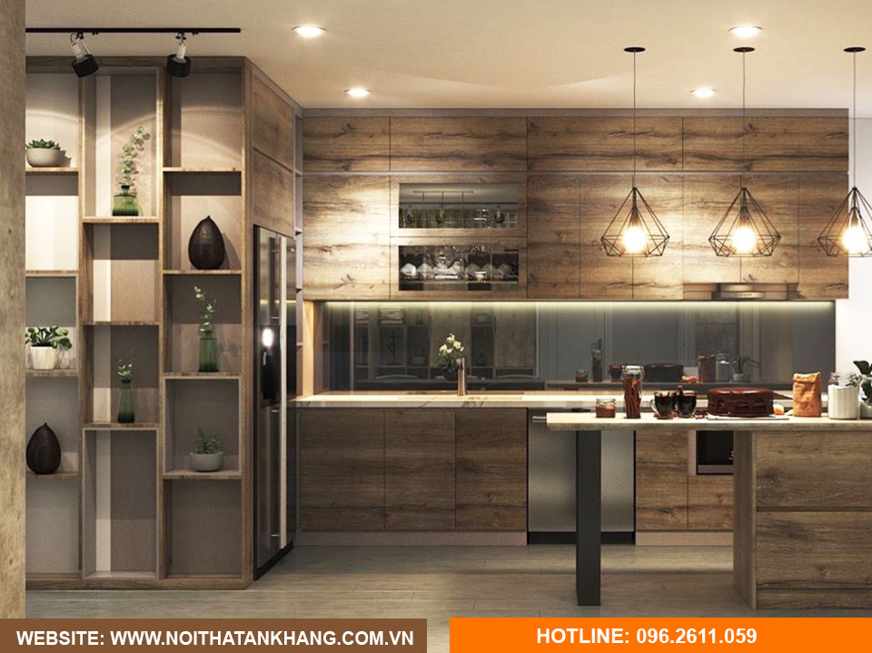 Tủ bếp gỗ công nghiệp - Mẫu 18