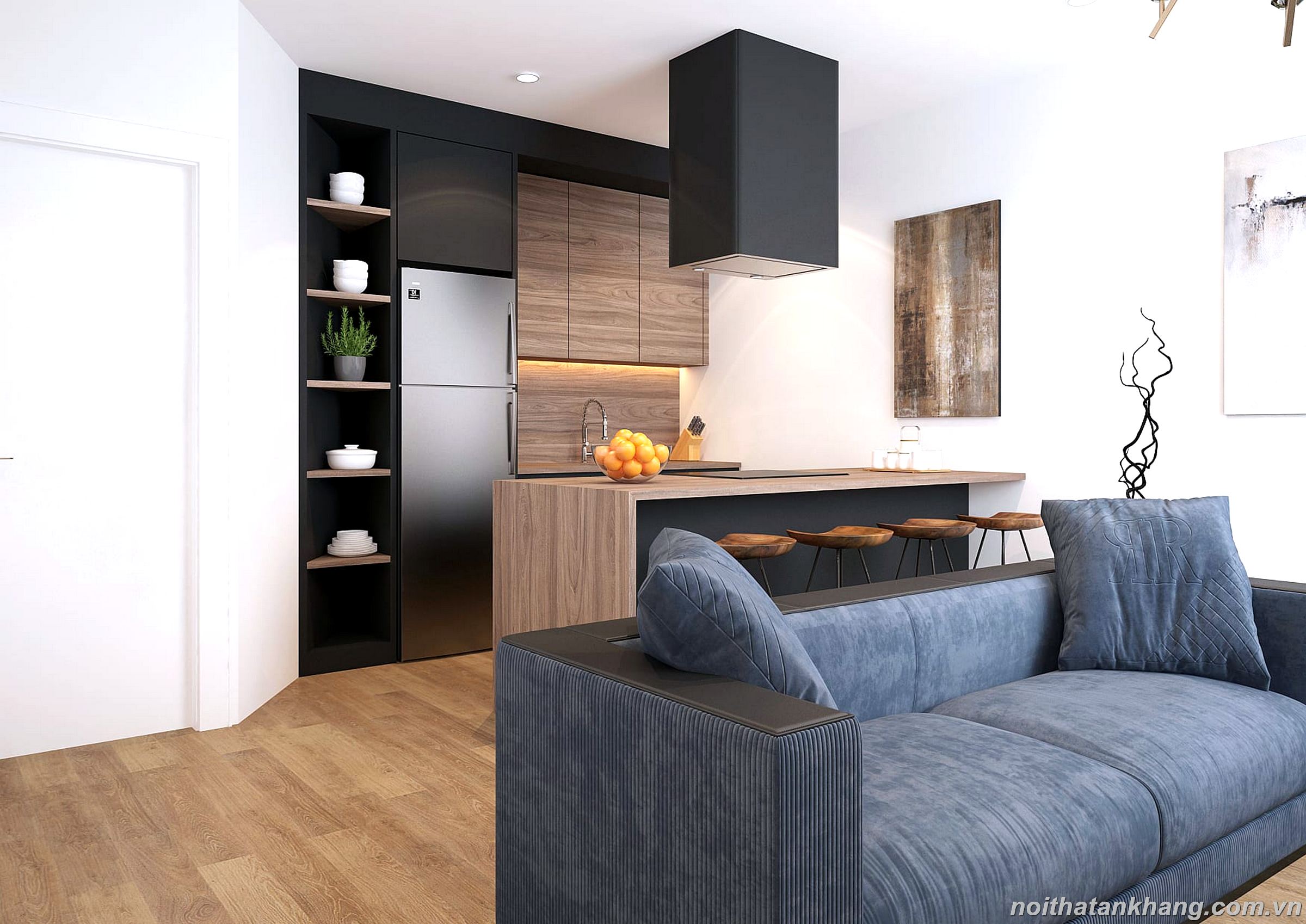 Mẫu thiết kế tủ bếp nhỏ phong cách hiện đại