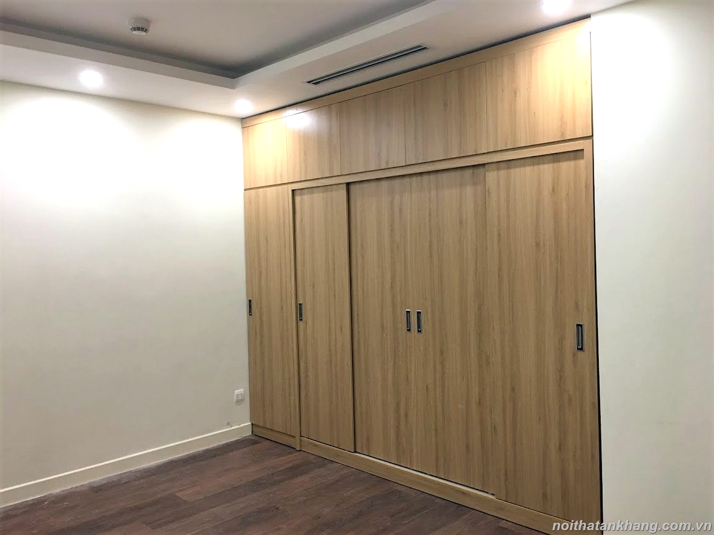 Tủ áo âm tường cánh lùa gỗ MDF lõi xanh chống ẩm phủ Melamine
