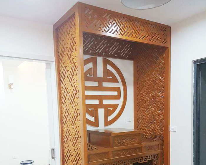 Tủ thờ gỗ tự nhiên Xoan Đào phun sơn PU