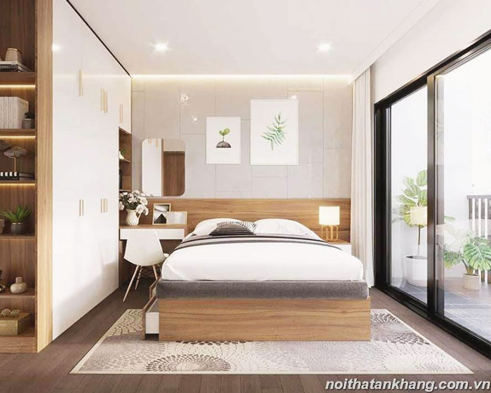 Bộ phòng ngủ gỗ MDF lõi xanh chống ẩm phủ Melamine