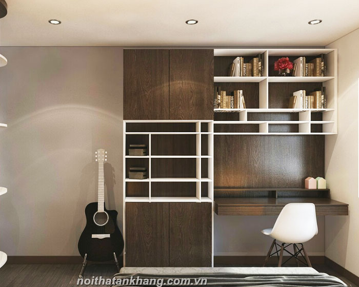 Bàn làm việc kết hợp tủ để đồ