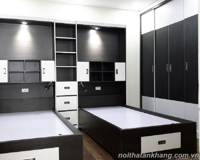 Combo Tủ áo + giường ngủ đôi gỗ MDF lõi xanh chống ẩm