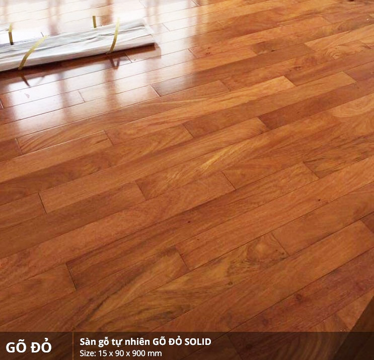 Sàn gỗ tự nhiên gỗ đỏ solid