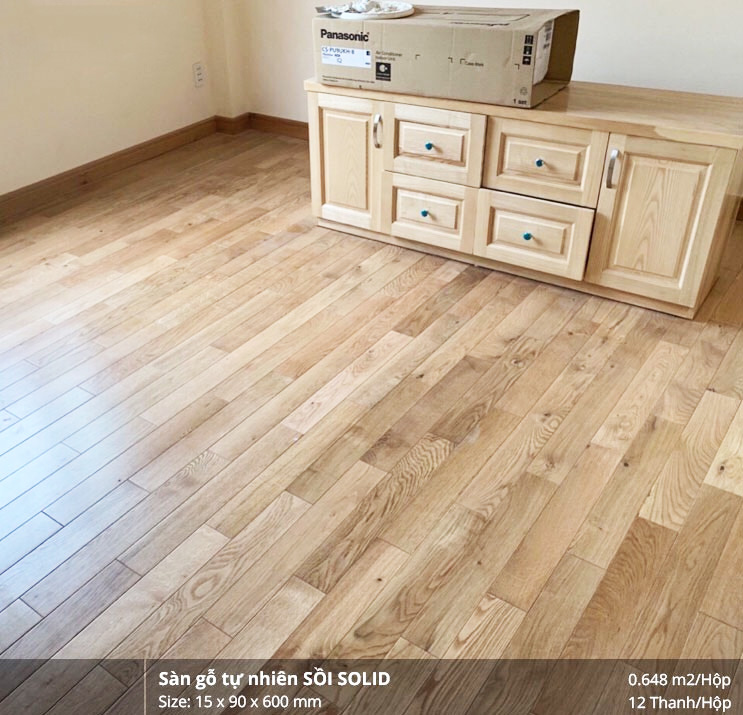 Sàn gỗ tự nhiên sồi Solid
