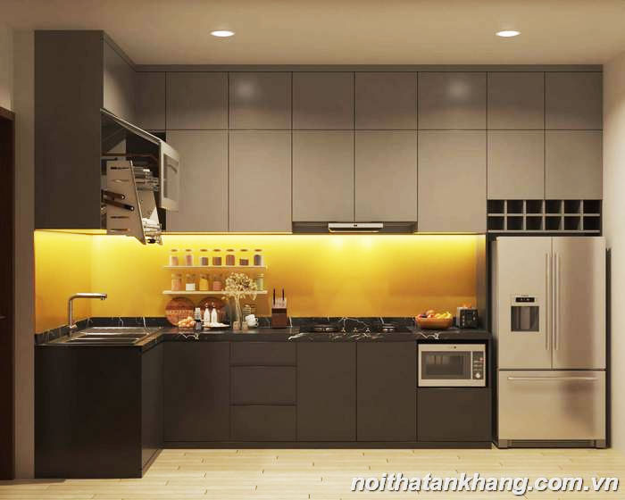 Tủ bếp gỗ Acrylic An Cường