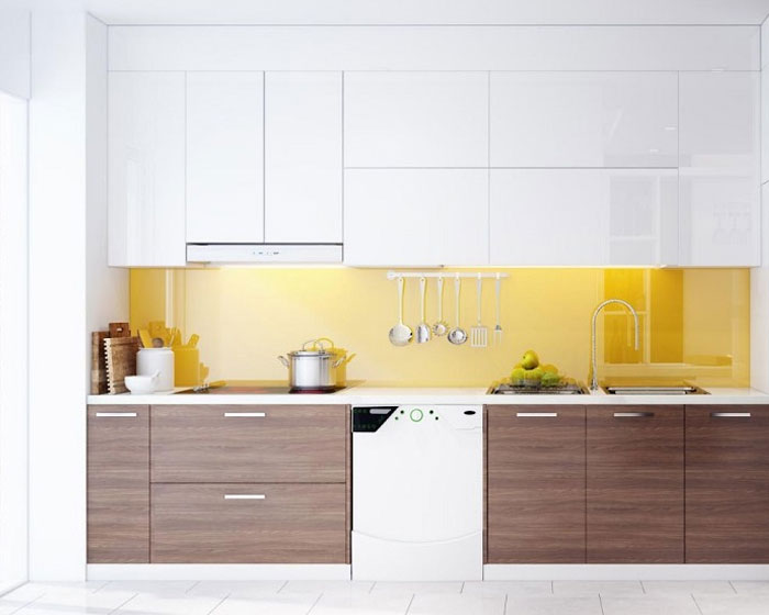 Mẫu thiết kế tủ bếp gỗ Acrylic