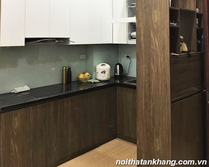 Tủ bếp góc L gỗ MDF lõi xanh chống ẩm An Cường