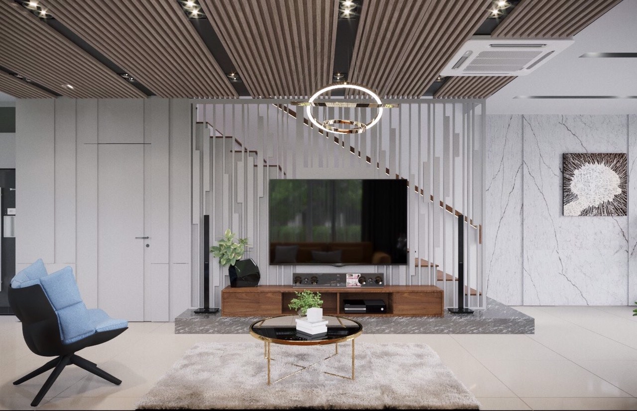 Thi công trần gỗ - Mẫu 02